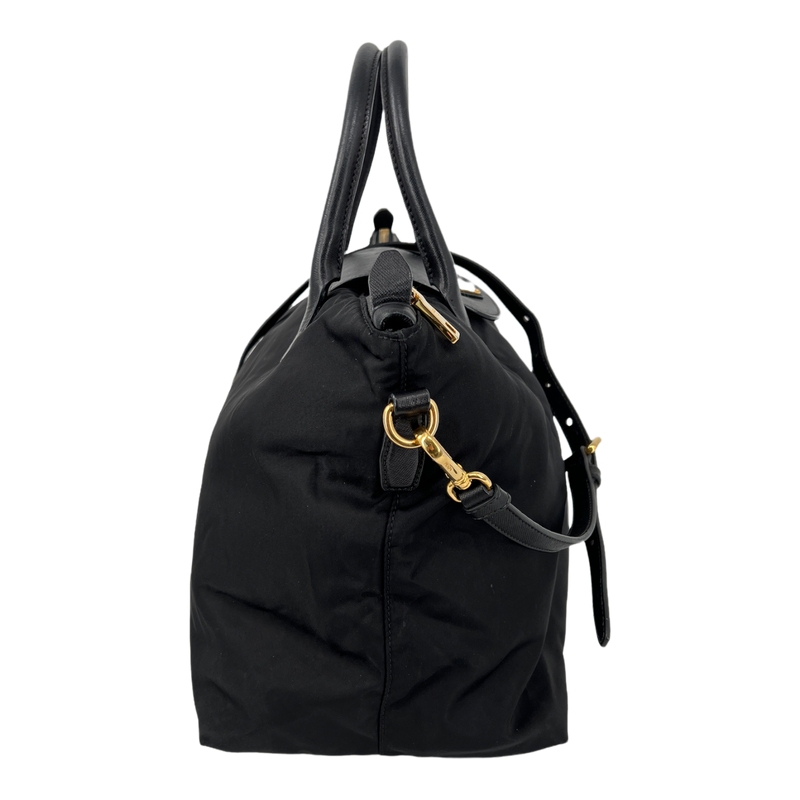Saffiano-Trimmed Tessuto Tote