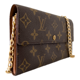Monogram Wallet with Gold Chain