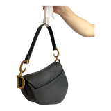 Black Grained Calfskin Saddle Bag