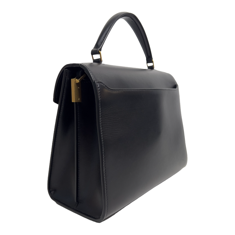 Medium Cassandra Top Handle Leather and Suade