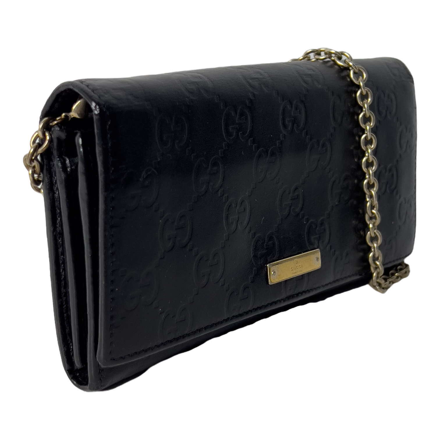 Black Guccissima Wallet on Chain