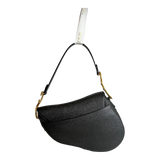 Black Grained Calfskin Saddle Bag