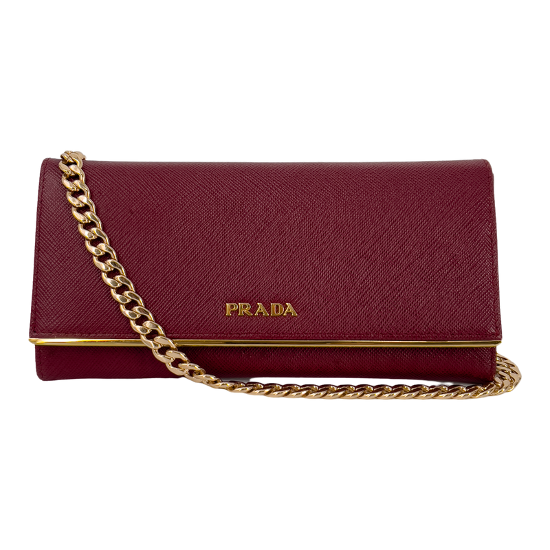 Bordeaux Saffiano Leather with Gold Hardware