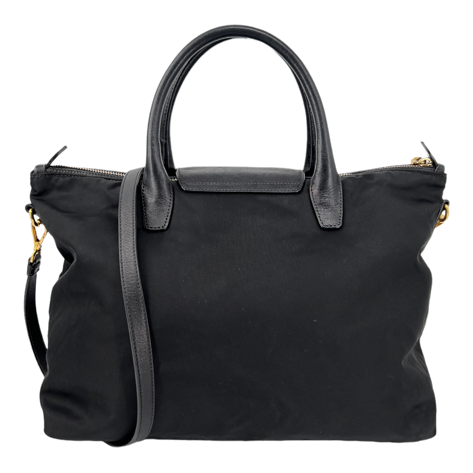 Saffiano-Trimmed Tessuto Tote