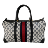 GG Web Supreme Canvas Boston Bag