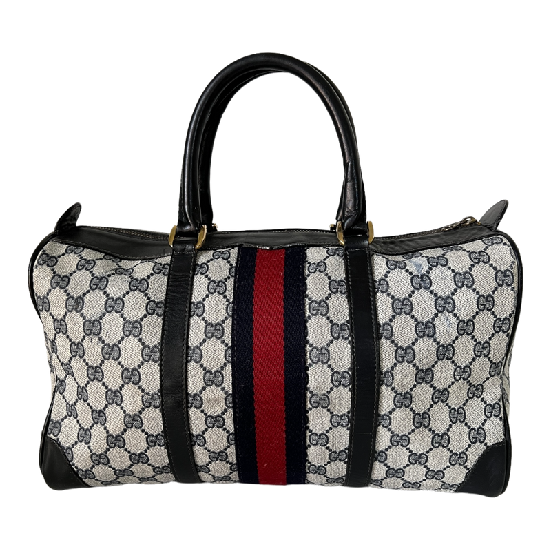 GG Web Supreme Canvas Boston Bag