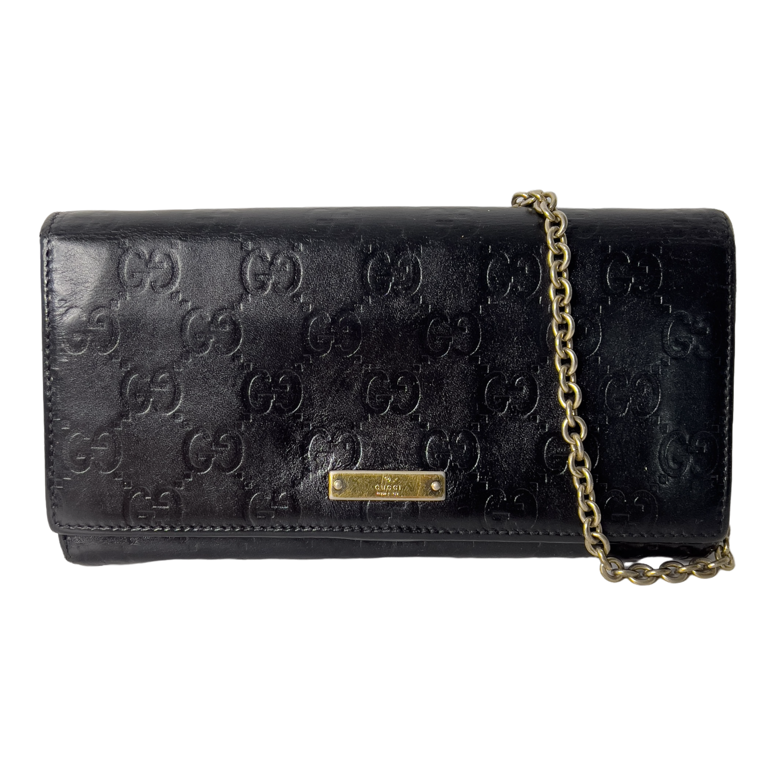 Black Guccissima Wallet on Chain