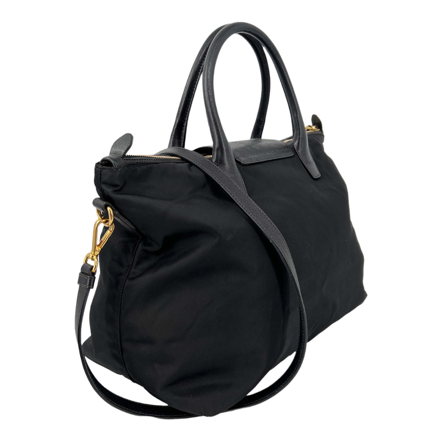 Saffiano-Trimmed Tessuto Tote