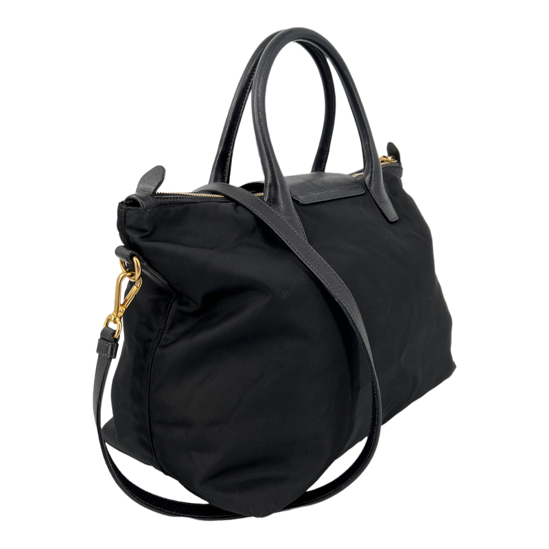 Saffiano-Trimmed Tessuto Tote