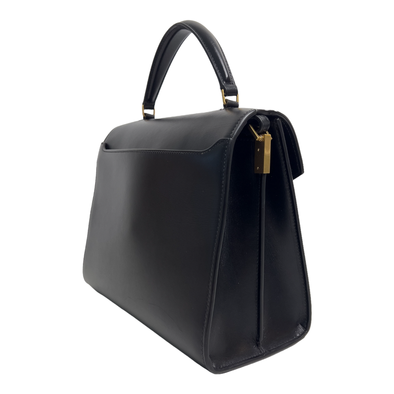Medium Cassandra Top Handle Leather and Suade