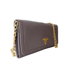 Calfskin Wallet with Chain