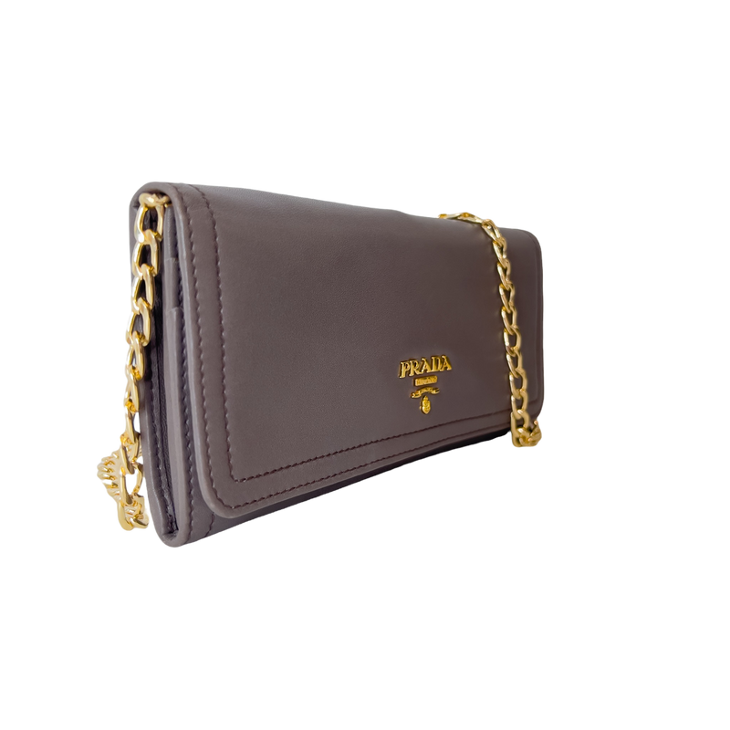 Calfskin Wallet with Chain