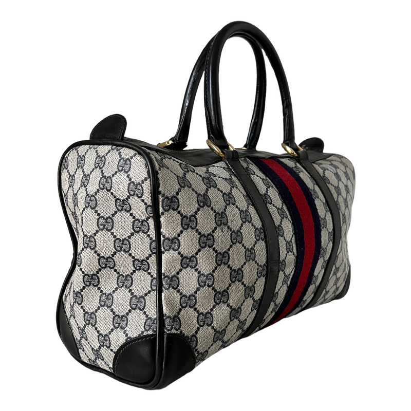GG Web Supreme Canvas Boston Bag