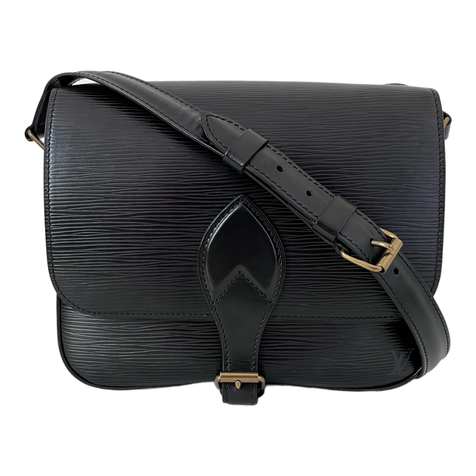 Black Epi Cartouchiere Crossbody