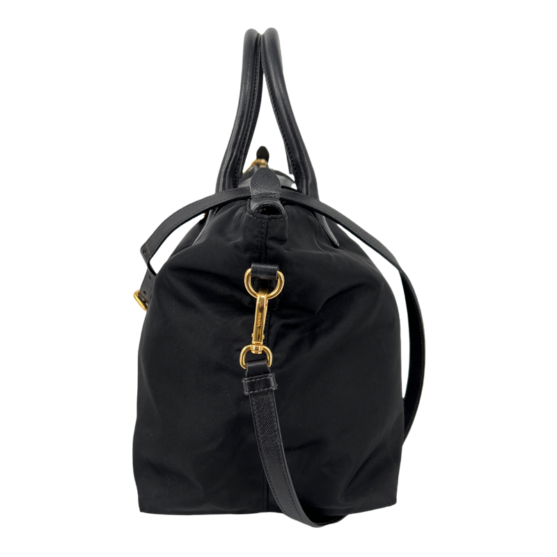 Saffiano-Trimmed Tessuto Tote