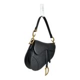 Black Grained Calfskin Saddle Bag