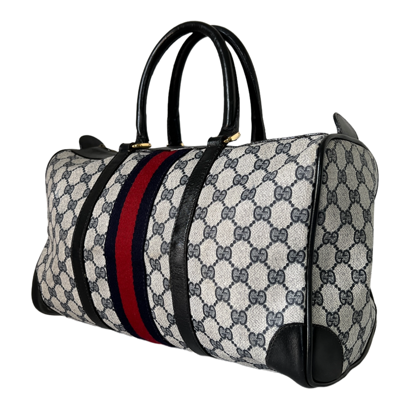 GG Web Supreme Canvas Boston Bag