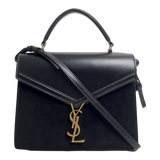Medium Cassandra Top Handle Leather and Suade