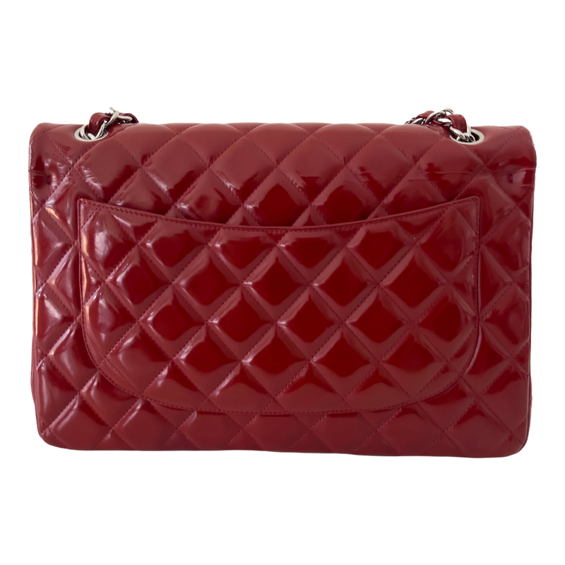 Red Patent Jumbo Classic Double Flap