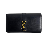 Black Long Wallet with Gold Chain