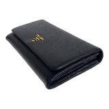 Black Leather Wallet with Chain