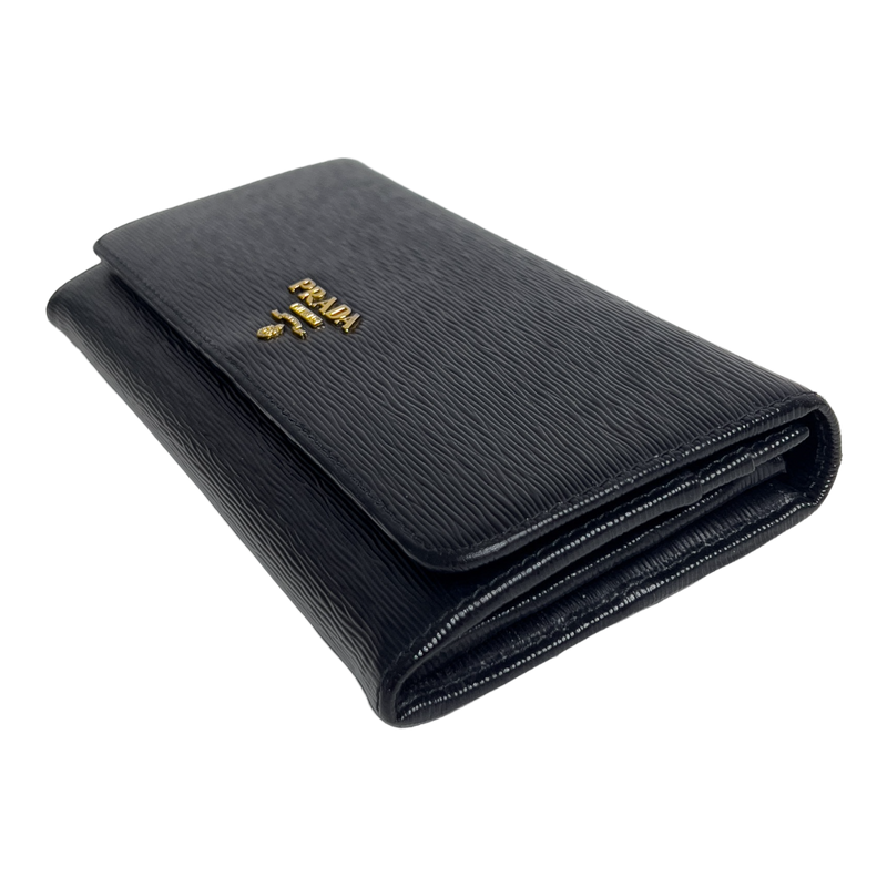 Black Leather Wallet with Chain