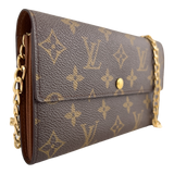 Monogram Wallet with Gold Chain