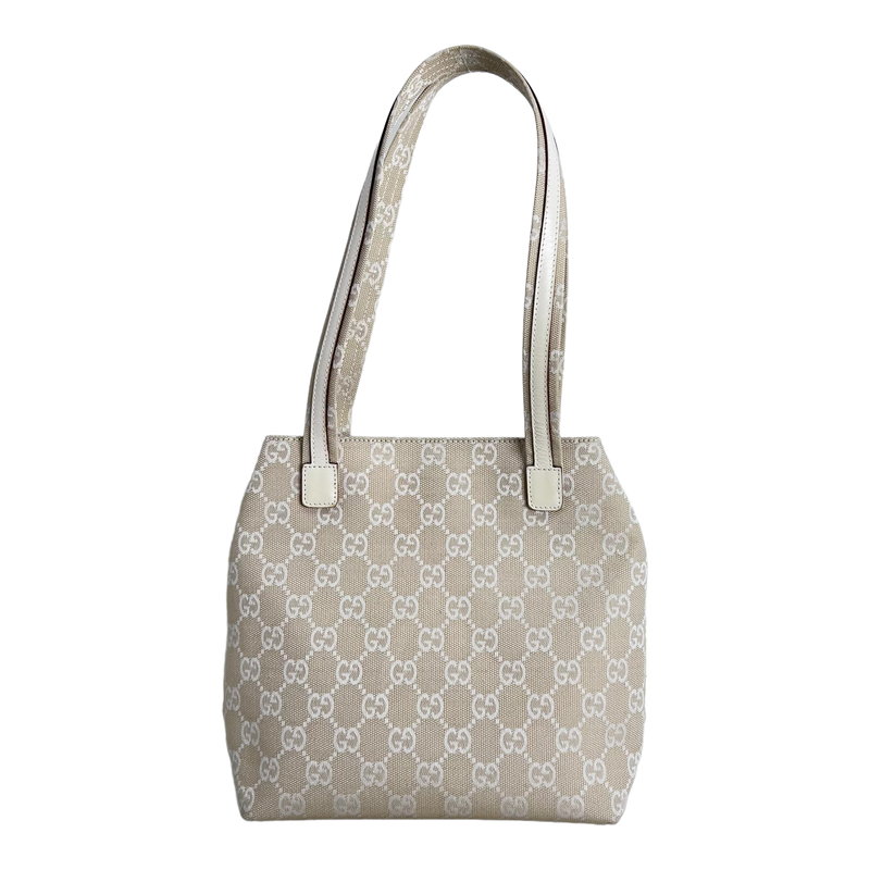 Ivory White Canvas Mini Tote