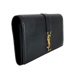 Black Long Wallet with Gold Chain