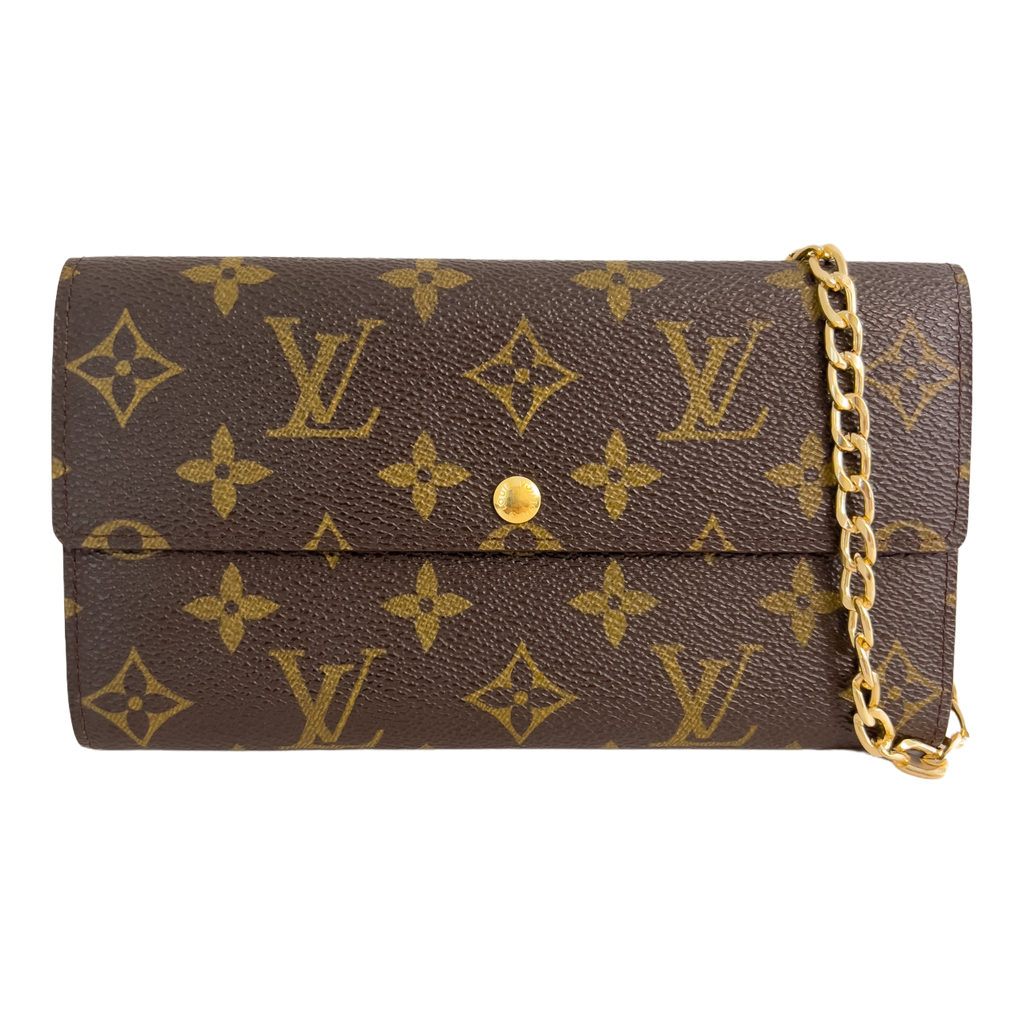 Louis Vuitton - Monogram Wallet with Gold Chain – The Reluxed Collection