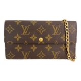 Monogram Wallet with Gold Chain