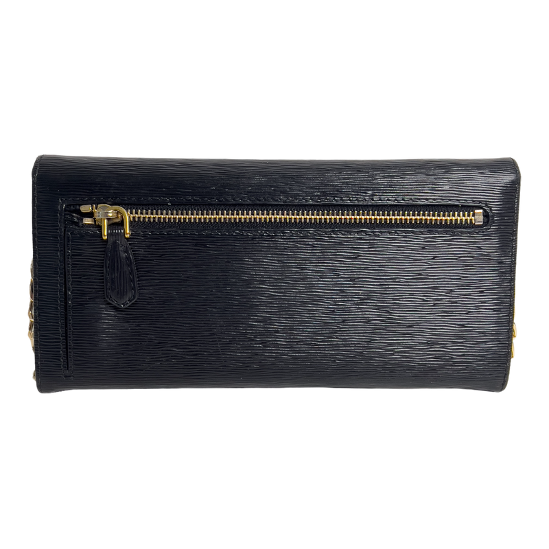Black Leather Wallet with Chain