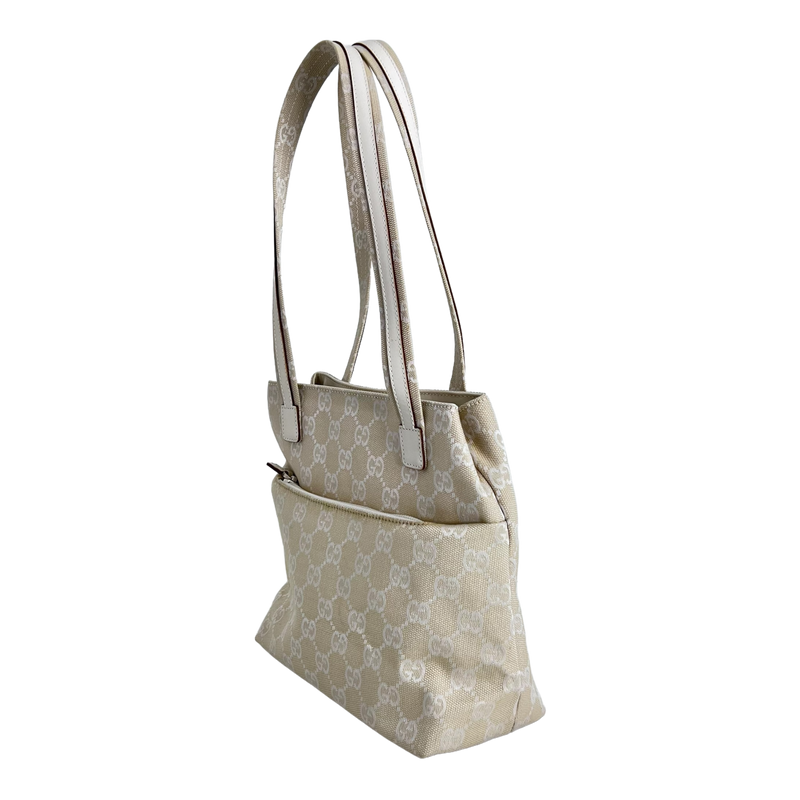 Ivory White Canvas Mini Tote