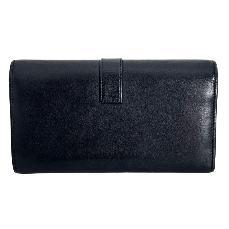 Black Long Wallet with Gold Chain