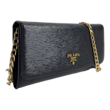 Black Leather Wallet with Chain