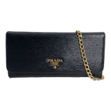 Black Leather Wallet with Chain
