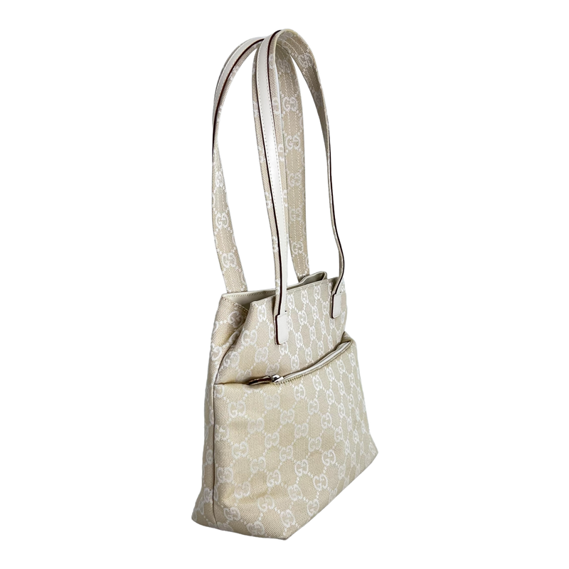Ivory White Canvas Mini Tote