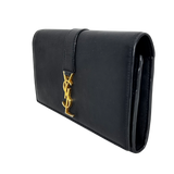 Black Long Wallet with Gold Chain