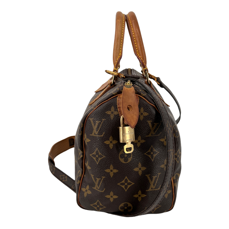 Louis Vuitton Speedy shoulder strap 25 Monogram Imprint Yellow Leather  ref.118232 - Joli Closet