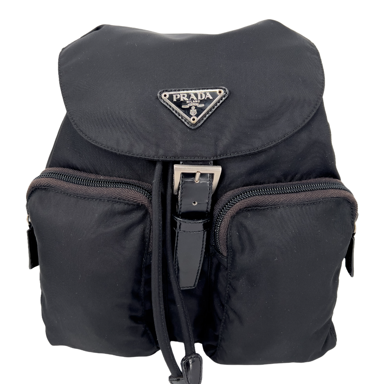 Black Nylon Tessuto Small Backpack