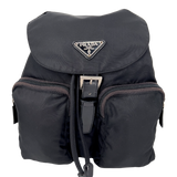 Black Nylon Tessuto Small Backpack