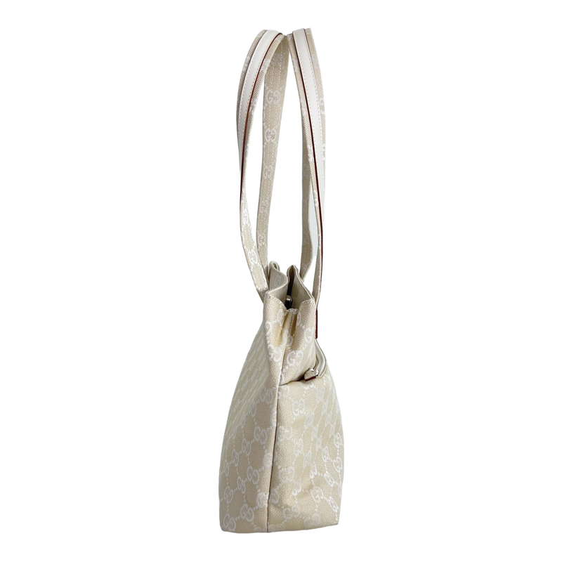 Ivory White Canvas Mini Tote