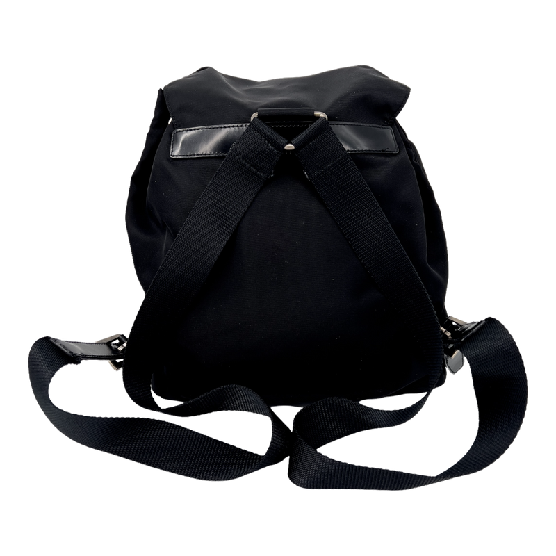 Black Nylon Tessuto Small Backpack