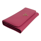 Pink Saffiano Wallet with Chain