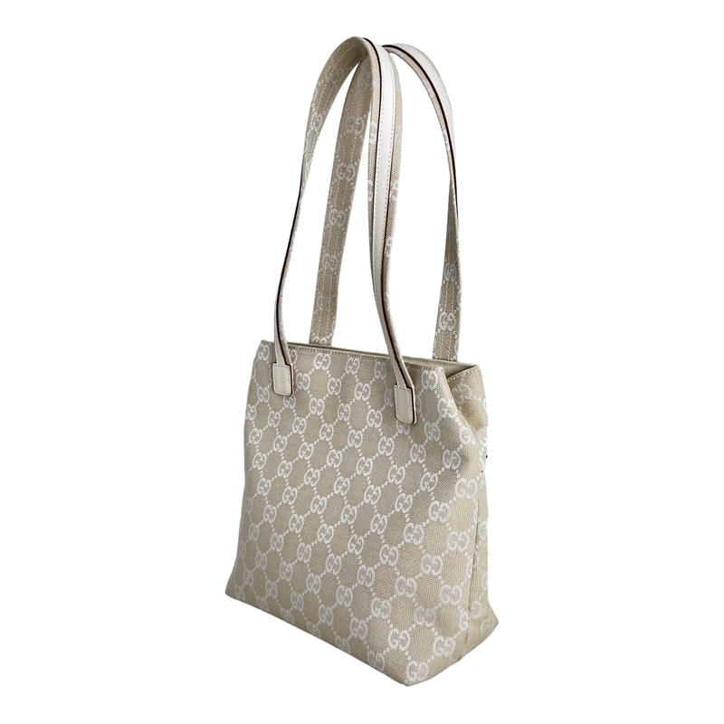 Ivory White Canvas Mini Tote