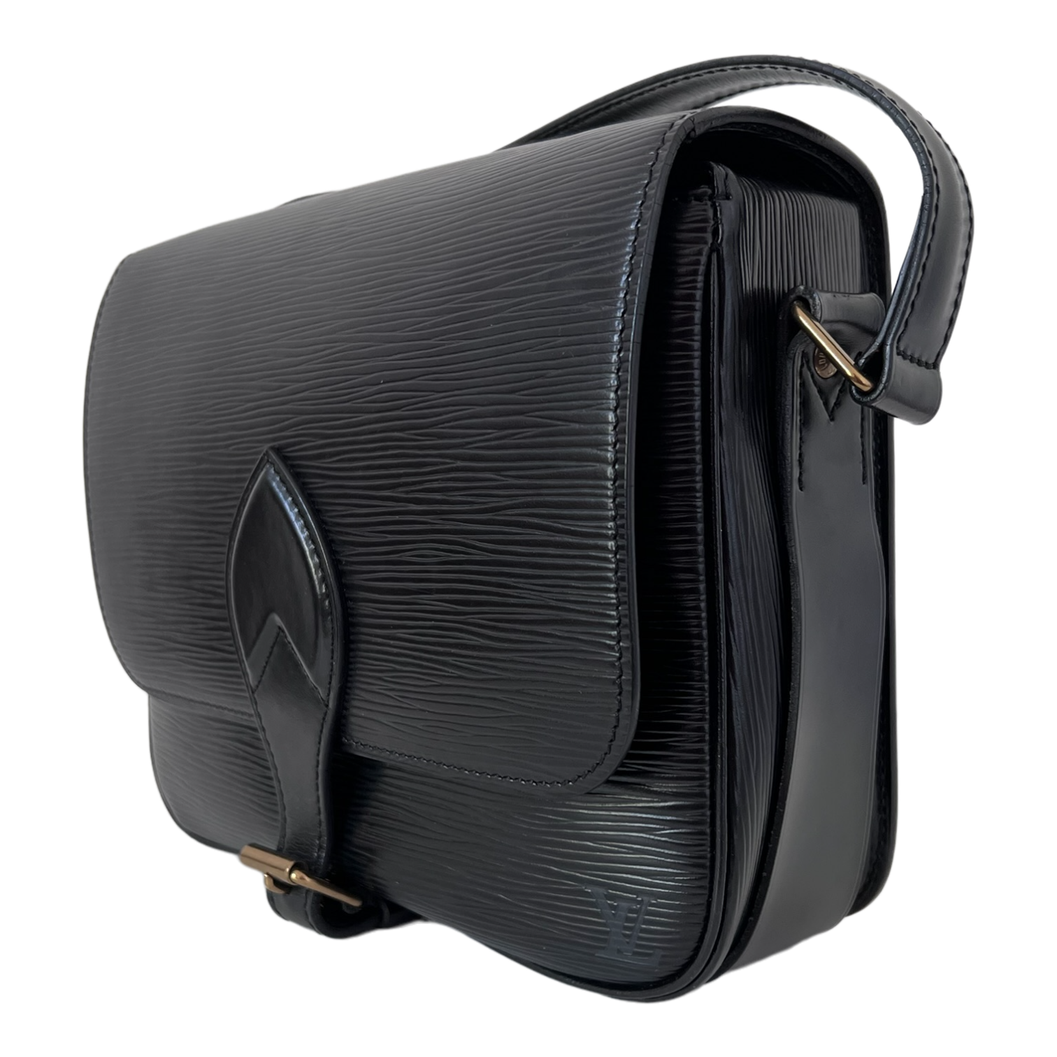 Black Epi Cartouchiere Crossbody