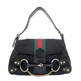 Black Horsebit Shoulder Bag