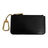 Black Epi Leather Keyring Coin Case