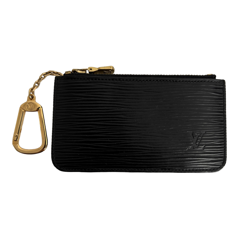Black Epi Leather Keyring Coin Case