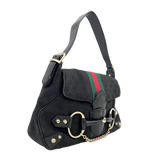Black Horsebit Shoulder Bag